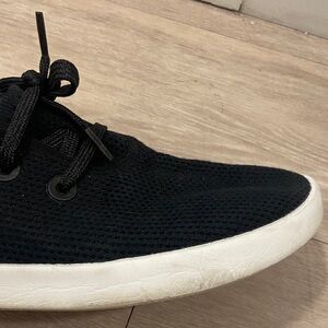 allbirds Men's Black Knit Lace-Up Sneakers with White Sole